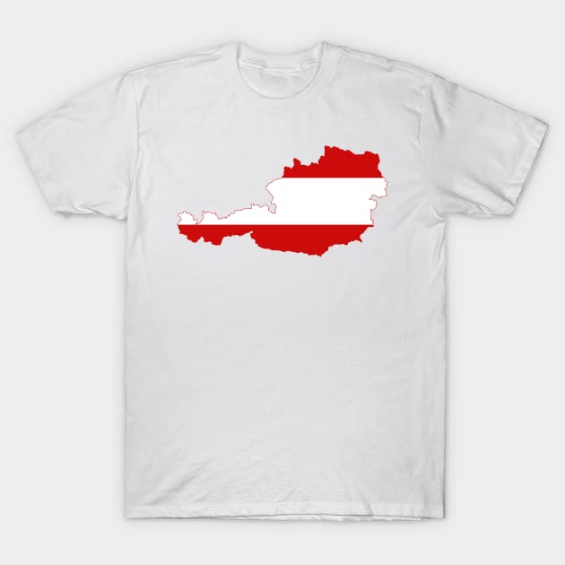 Austria Flag Map T-Shirt by Historia